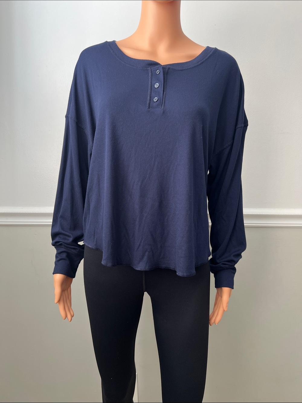 GapBody women's long-sleeve henley shirt